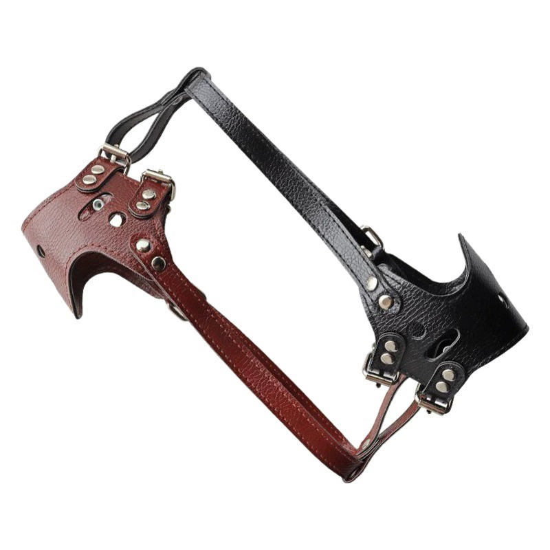 Маска-ошейник из искусственной кожи для собак, защита от укусов, против лая, для Голден Ретривера, Тибетского Мастиффа, Тедди, регулируемая