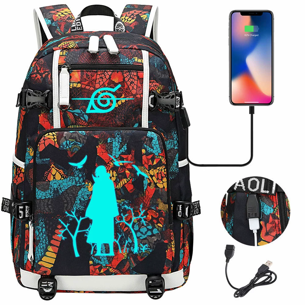 Naruto, capacious school bag for leisure, backpack for traveling, wholesale, for teenagers