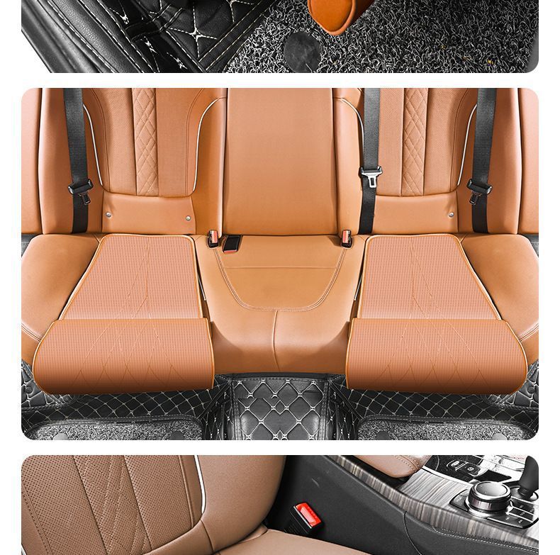 Car seat cushion with extended leg support, universal for all car models, high-grade perforated and ventilated leg support for vehicles