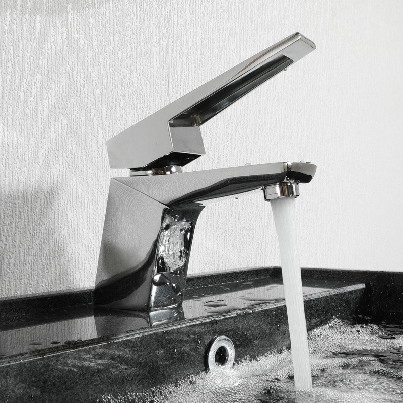 New practical wash basin seat faucet column basin copper hot and cold single hole faucet (details)