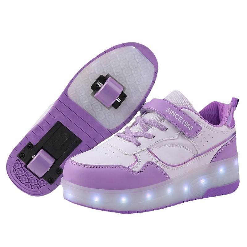 Internet-Promi-Mädchen-Jungen-Roller Kinder Eislaufen Schüler vierrädrige explosive Wanderschuhe, fliegende Schuhe_voghion.com