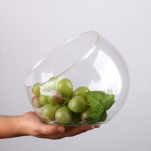 水果盘轻奢高档简约家用客厅果盘高级感透明创意玻璃碗蔬菜沙拉碗