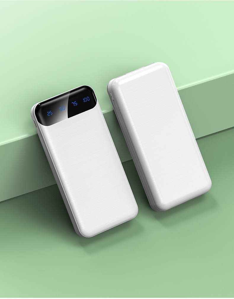 Tragbares Powerbank 20000mAh mit integriertem Kabel, hohe Kapazität, kompakt und mobil, Bestellung nach Kundenwunsch