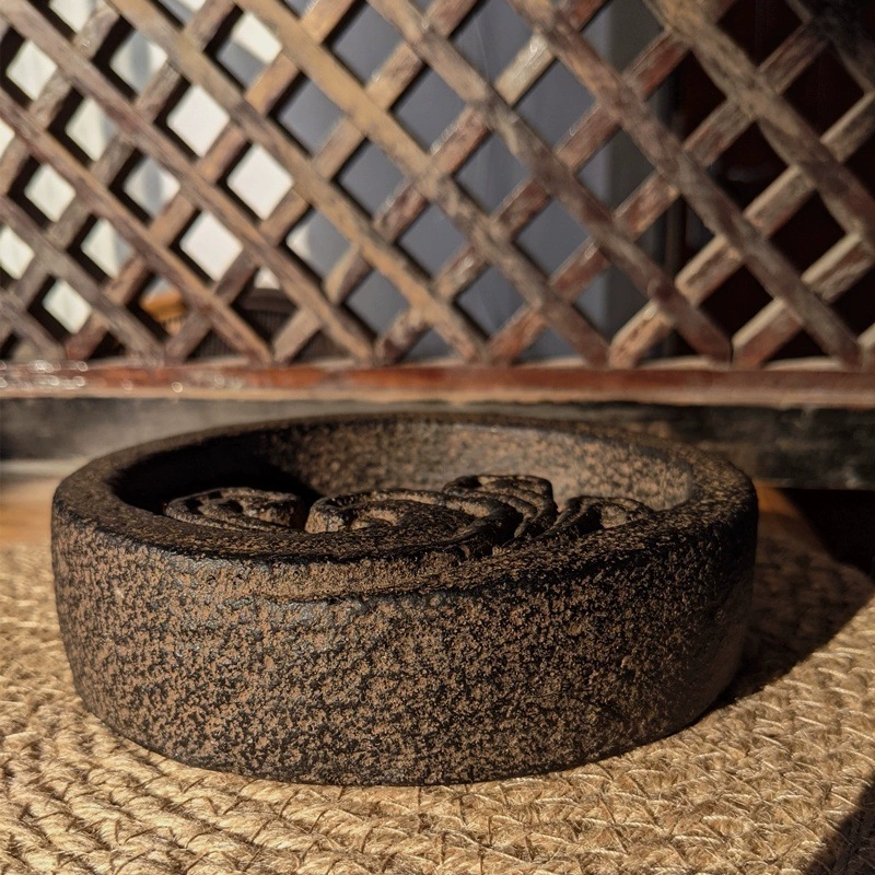 Цветочный горшок из цемента с аспарагусом, каламусом, фиолетовый песок, грубая керамика в стиле дзен, пейзаж, античный китайский стиль