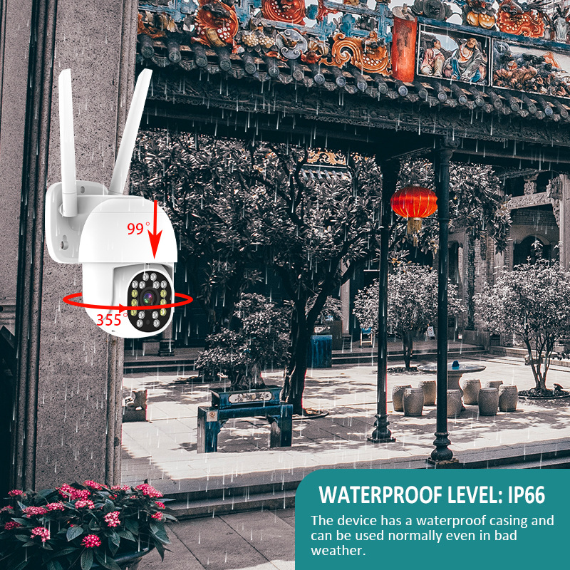 Cámara de Vigilancia Exterior de Fábrica, Cámara Domo Impermeable, Comercio Exterior Transfronterizo, Superventas, Inalámbrica, PTZ Inteligente, 2K de Alta Definición