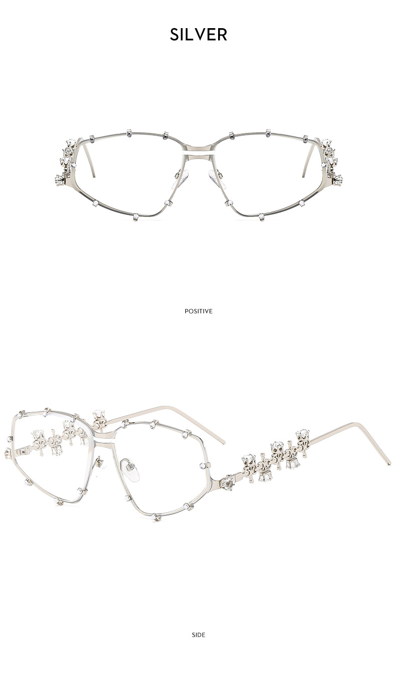45g Weight Full Frame Glasses Structure Sunglasses, Glasses Classification PC, UV400 Protection Lens Material Special-Shaped Mirror Glasses Style Outdoor, Travel Occasion Solid Color Pattern Unisex Gender Rhinestone Design Streetwear Style Streetwear Solid Color PC UV400 Protection Special-Shaped Mirror Rhinestone Full Frame Women's Sunglasses 19