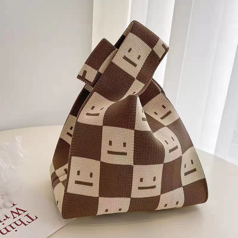 Brown checkered smiley face