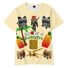 3D新品游戏 Grow a garden  印花短袖T恤印花成人童装夏季