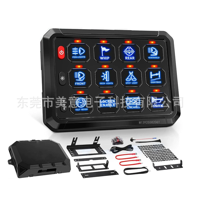 Применимо к RV Jeep Wrangler Модификация автомобильной яхты 12 Клавишный сенсорный переключатель Панель Цветной переключатель RGB