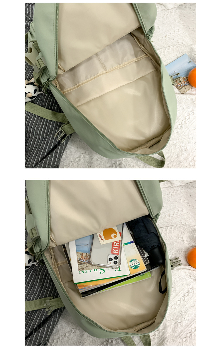 637g Weight Polyester Lining Material Zipper Closure Type School Occasion Nylon Material Solid Color Pattern Women'S Gender Square Shape White, Pink, Green, Blue, Black Color Large Size Wholesale Large Capacity Bear Backpack Nihaojewelry 7