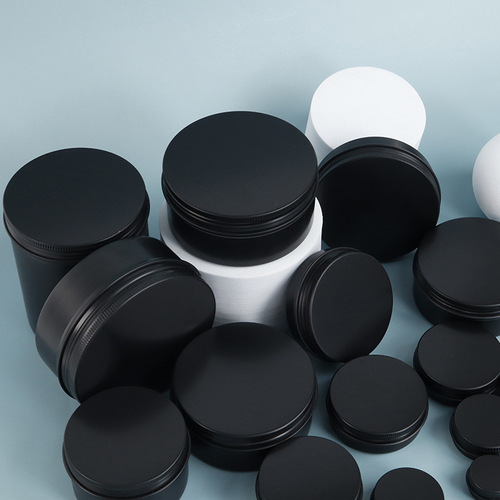 Multi-specification black aluminum cans per unit, candle wax, pomade, aluminum cans, aluminum boxes, metal packaging aluminum cans, small aluminum boxes