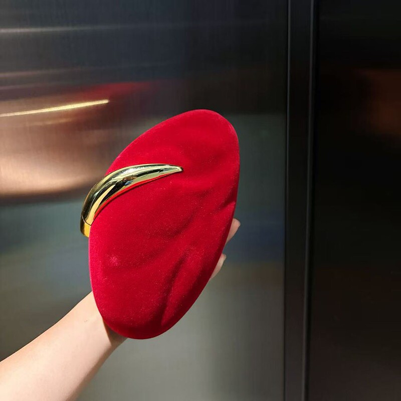 Simple Candy-Colored Acrylic Mango Velvet Frosted European and American Fashion Niche Dinosaur Egg Box Clutch Crossbody Bag