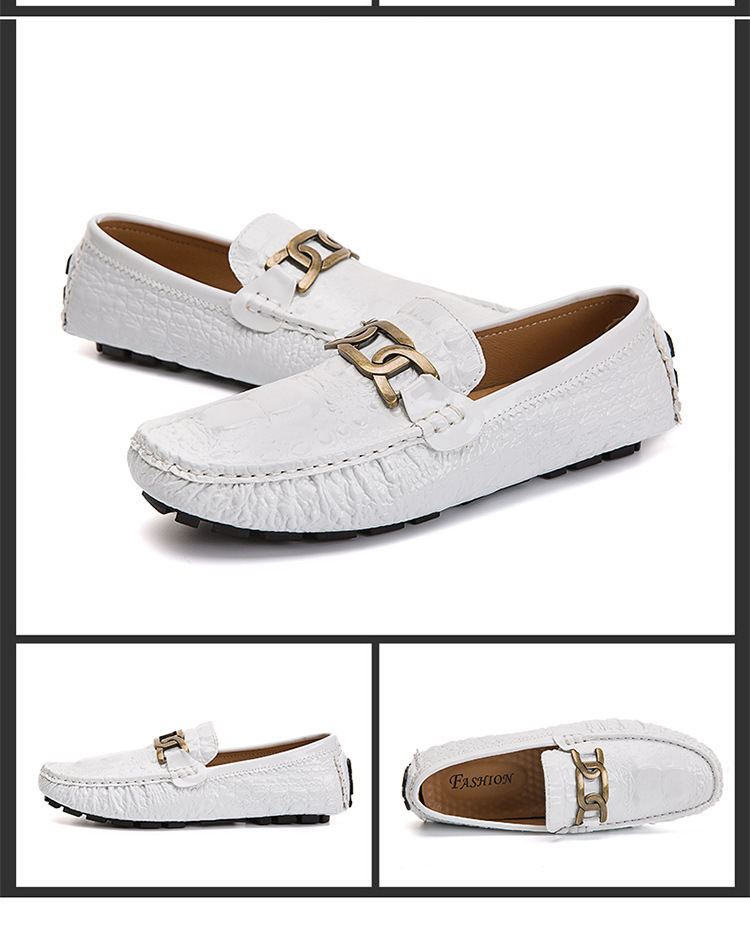 P Sko Herre S Krokodillemønster Ungdom Trendy lakkskinn skinnende overflate Kjøring lat Uformell_voghion.com