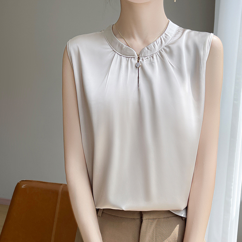 Wholesale 2025 Women's Summer New Camisole Bottoming Shirt Large Size Summer Sleeveless Thin Round Neck Top