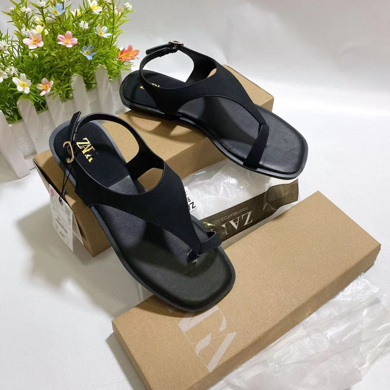 Za's New Summer Style Flip-Flops Sandals in Stock European and American Internet Celebrities Same Fashion Large Size Women's Shoes Sandal