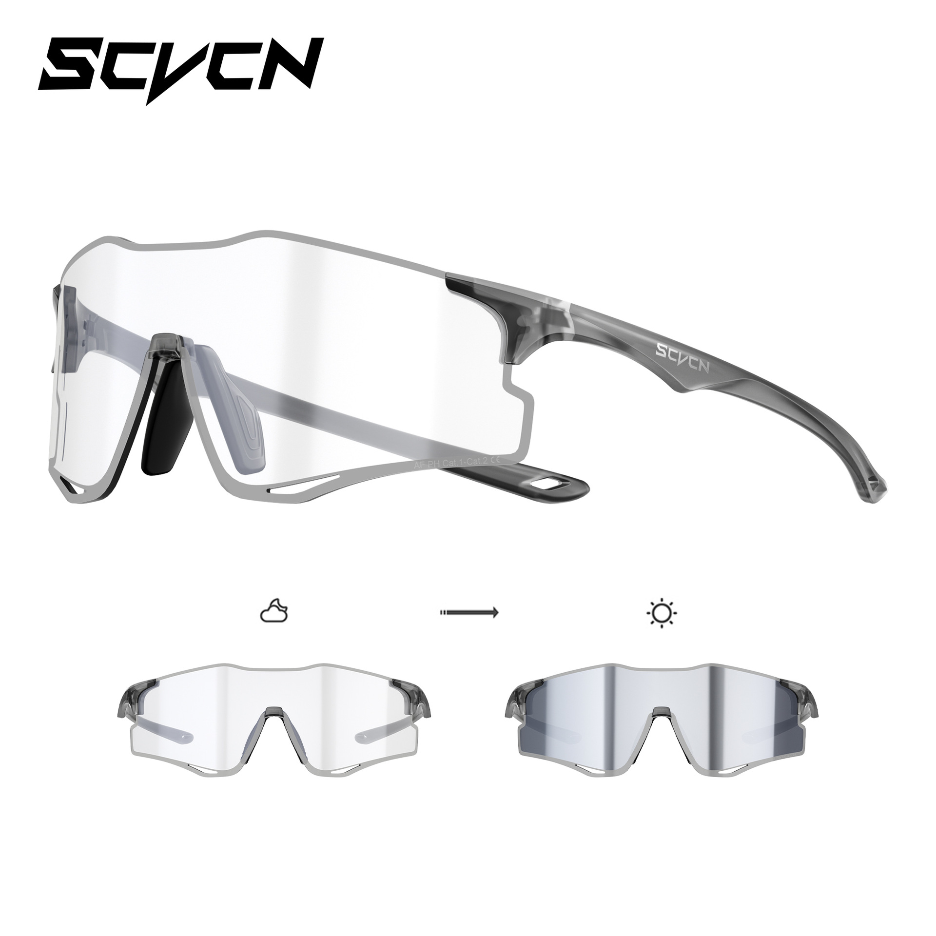 Anti-fog photochromic running glasses