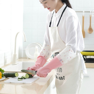 Home Waterproof Washing Gloves Wide Mouth Single Layer Warm Rubber Gloves Household Kitchen Laundry Durable Household Gloves
