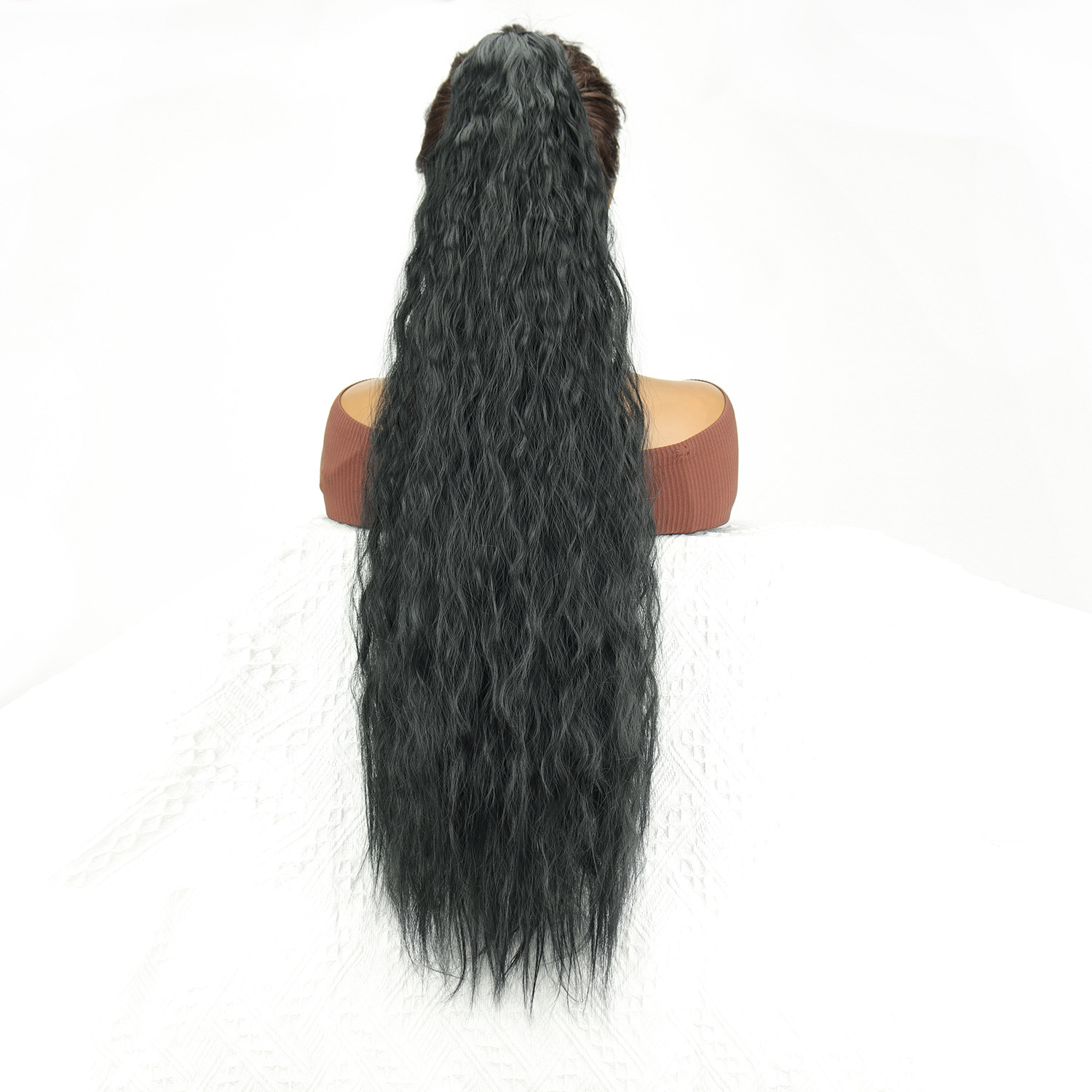 Xuchang wig clip de agua de cola de caballo ondulado cabello rizado largo cabello rizado largo cabello rizado cabello rizado largo cabello rizado Amazon wig transfronterizo