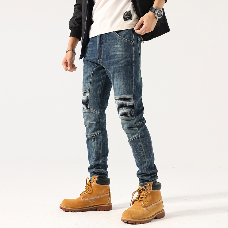 Jeans de moto pour hommes, pantalons mollets extensibles, collants de cyclisme_voghion.com