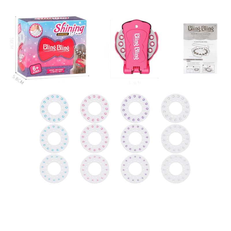 Máquina de Gemas para Cabello de Juguete de Plástico para Niñas