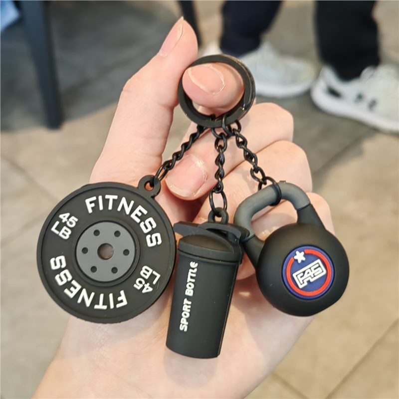 フィットネスキーホルダー、絶妙なキーホルダーバッグペンダント、ユニバーサルインスタイルフィットネスケトルベルダンベルペンダント、男性と女性のカップル向け|undefined