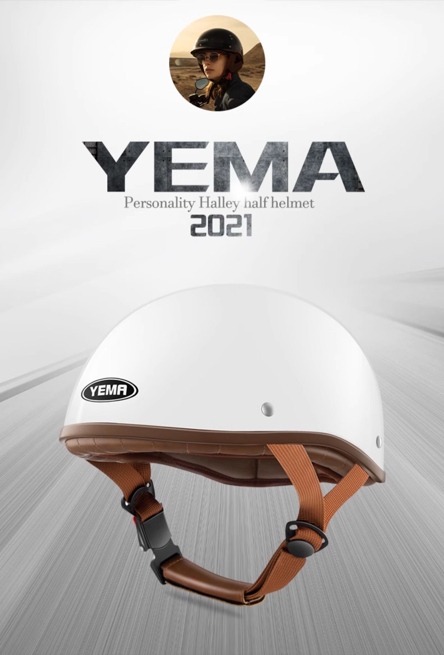 3C Certified Electric Motorcycle Helmet Men's Retro Half Helmet
