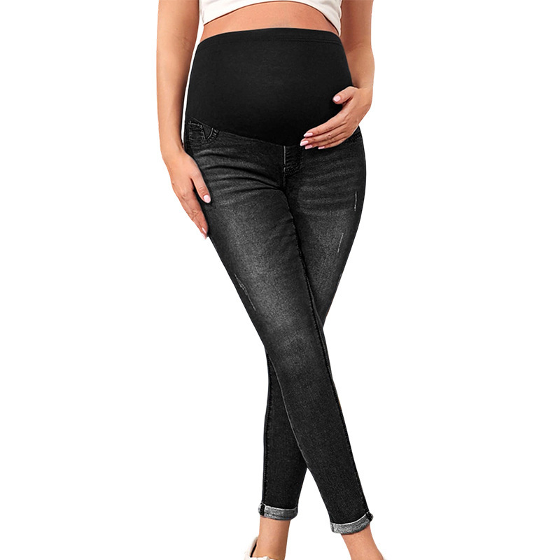 Maternity Adjusted High Waist Ripped Skinny Jeans Wholesale|undefined