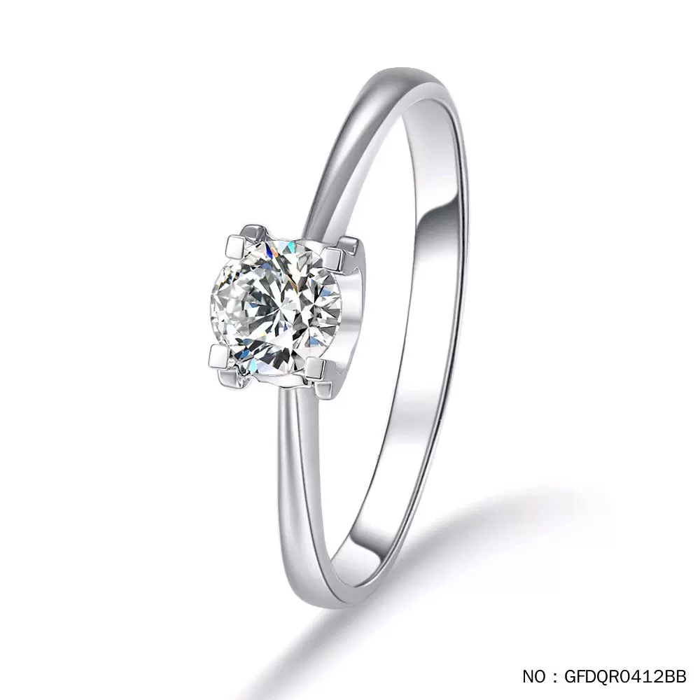 18k白金40分50分钻石牛头款钻戒托不含主石