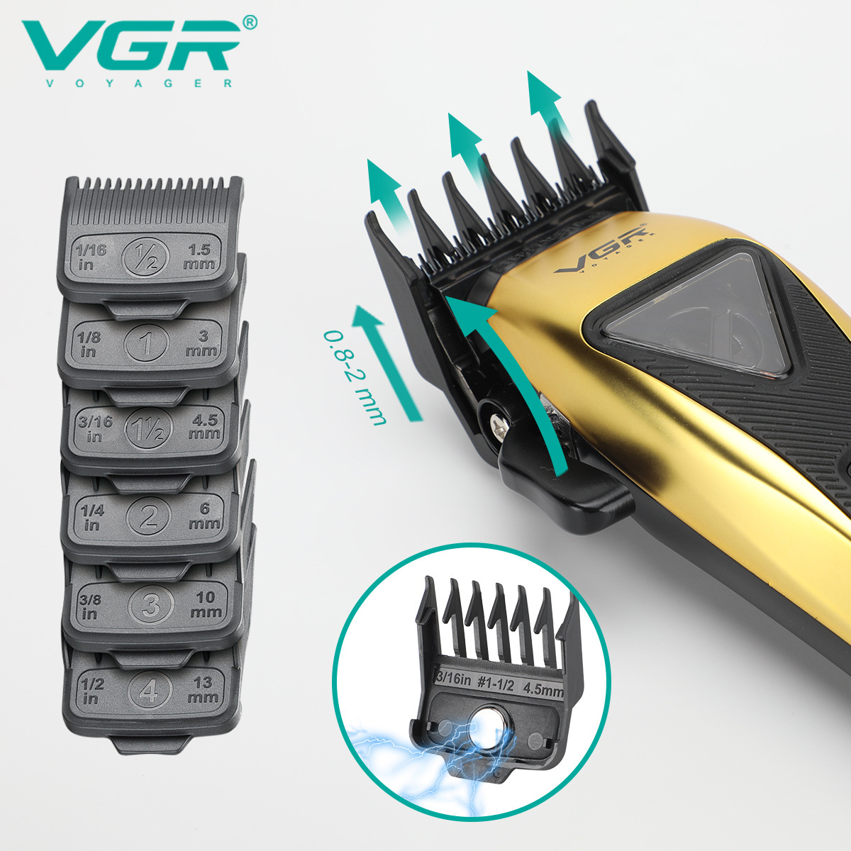 Tagliacapelli professionale da uomo ricaricabile con base a levitazione magnetica, qualità da salone, per uso domestico. Nuovo._voghion.com