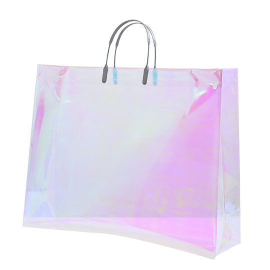 Transparent Laser Tote Bag Clothing Store Bag Duty Free Shop Gift Bag in stock Women's Laptop small size Large Opening School