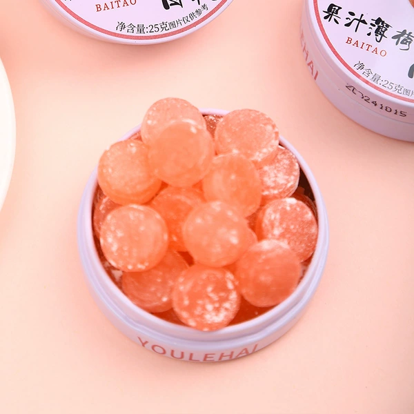 White peach flavored hard candy [1 box]