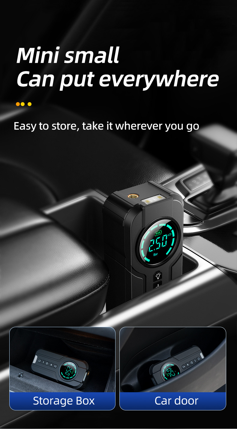 【Yx1819】Cross-Border Car Air Pump, Wireless and Portable, for Passenger Cars, Electric Vehicles, Tire Inflator 12V