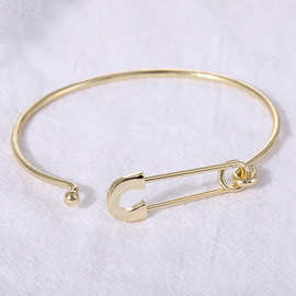 简约开口圆形手镯时尚个性手圈弹性可调节女式首饰欧美风饰品批发