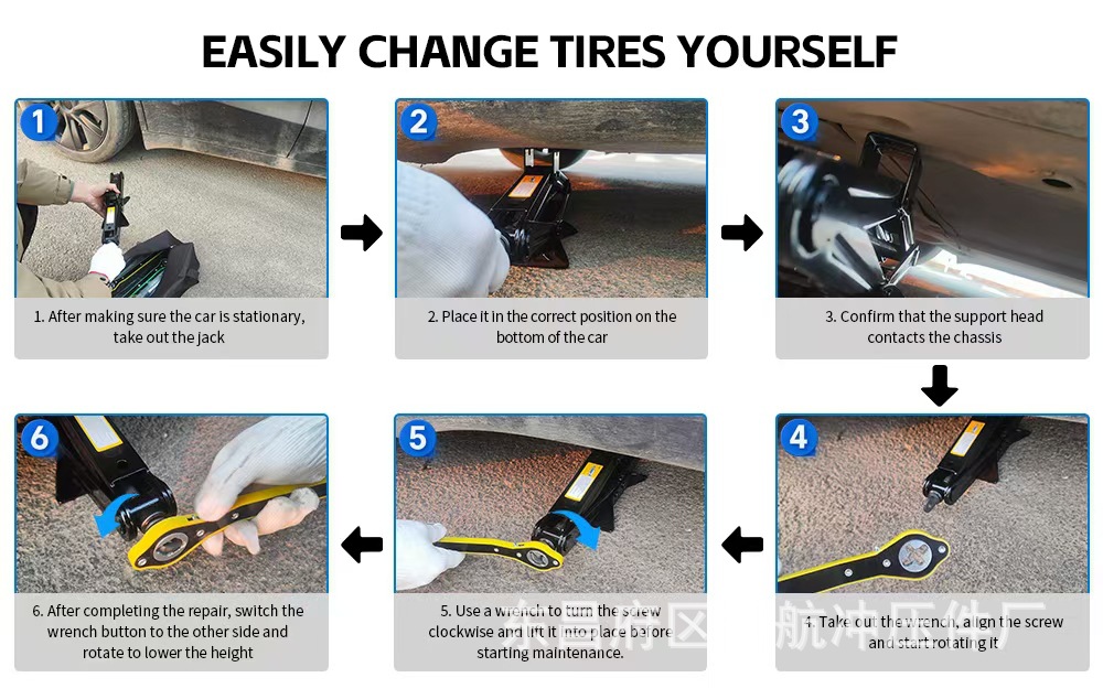 Heavy-Duty Vehicle-Mounted 0kg Ton Simple Wrench Hand-Cranked Emergency Labor-Saving 2t Scissor-Type 0kg Ton Tool