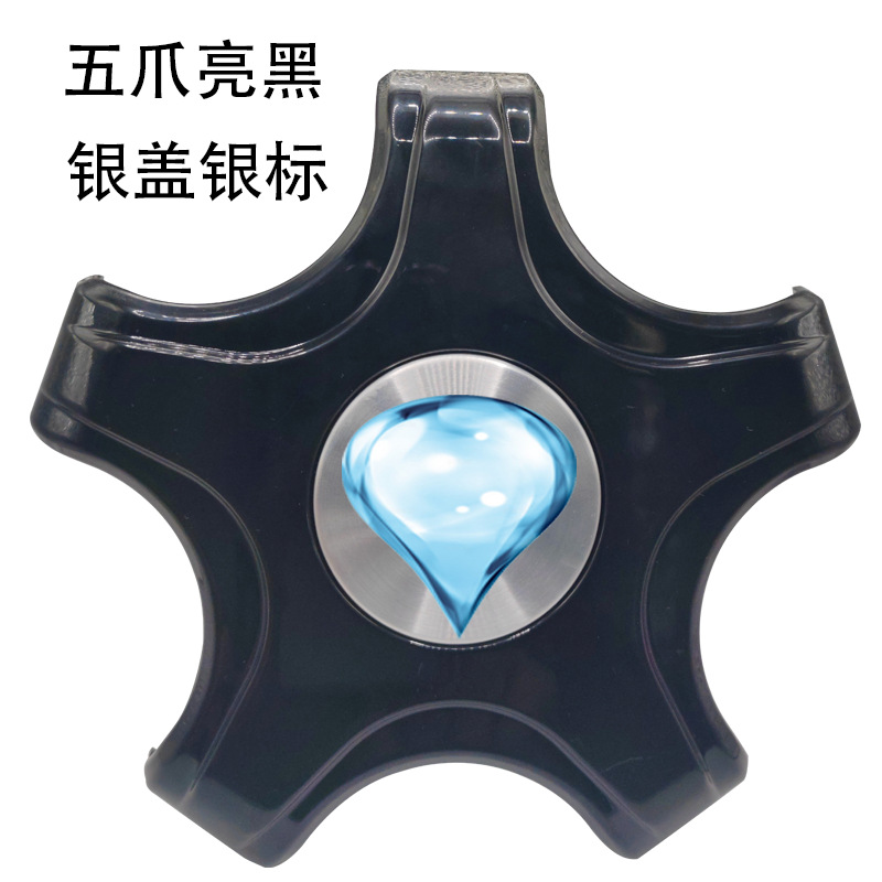 Cap for Tesla | Tesla Hub cover - gloss-black-silver-cap-silver-logo-set-of-4