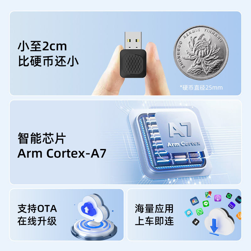 Cross-Border Bluetooth Wired Carplay to Wireless Two-In-One Android Auto Android Box Car Conversion Box