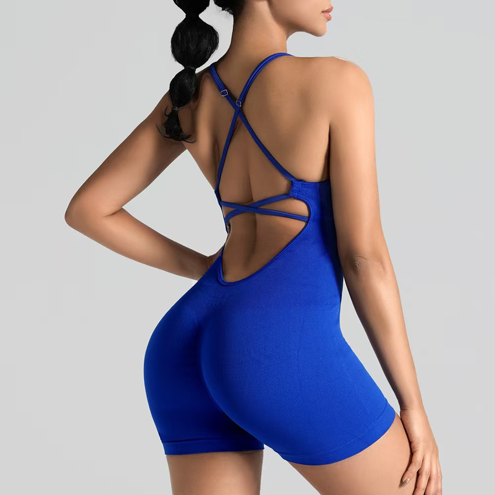 Seamless Bodysuit Yoga Wear Sports Bra With Beautiful Back Peach Shaped Buttocks Fitness Wear Suspender Bodysuit Buttock Lifting_desvips.com