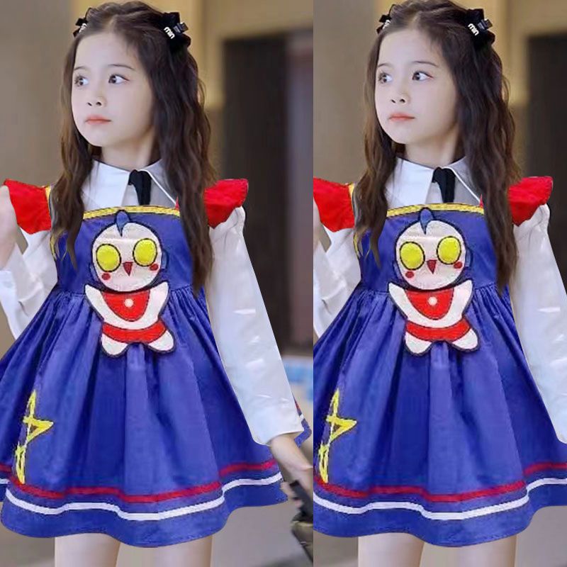 Otoño nuevo vestido de niñas Lolita vestido de princesa infantil Ultraman Lolita vestido de mangas largas ropa infantil