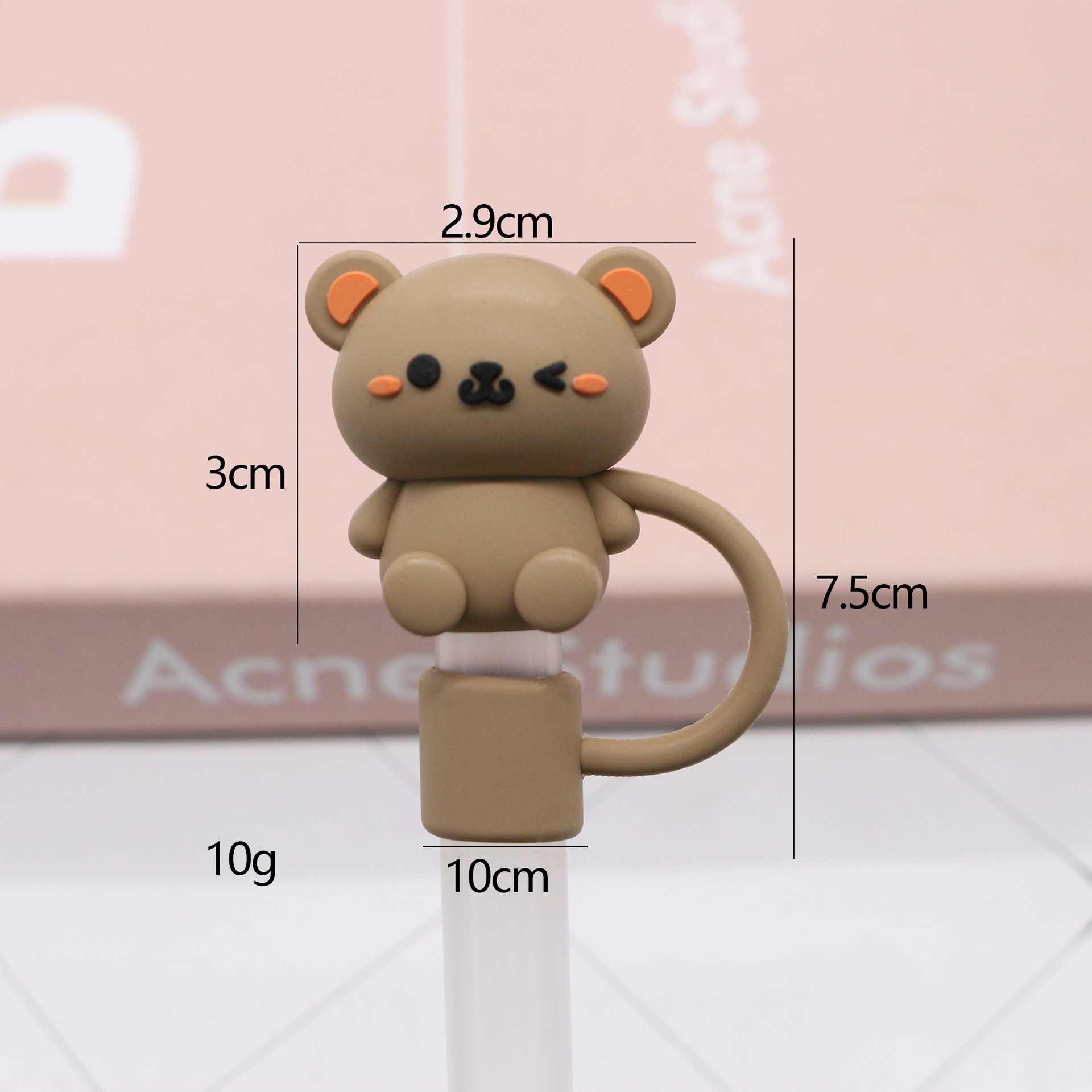 Nueva tapa de pajita de silicona 8-10mm linda muñeca de flores tapa a prueba de polvo se puede reciclar cubierta de pajita transfronteriza