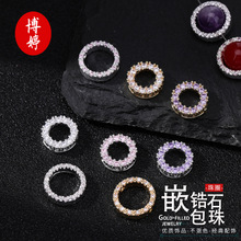 14K����ɫǶ�ʯ������Ȧ�����Ƭ���h��� diy ����Ʒ���