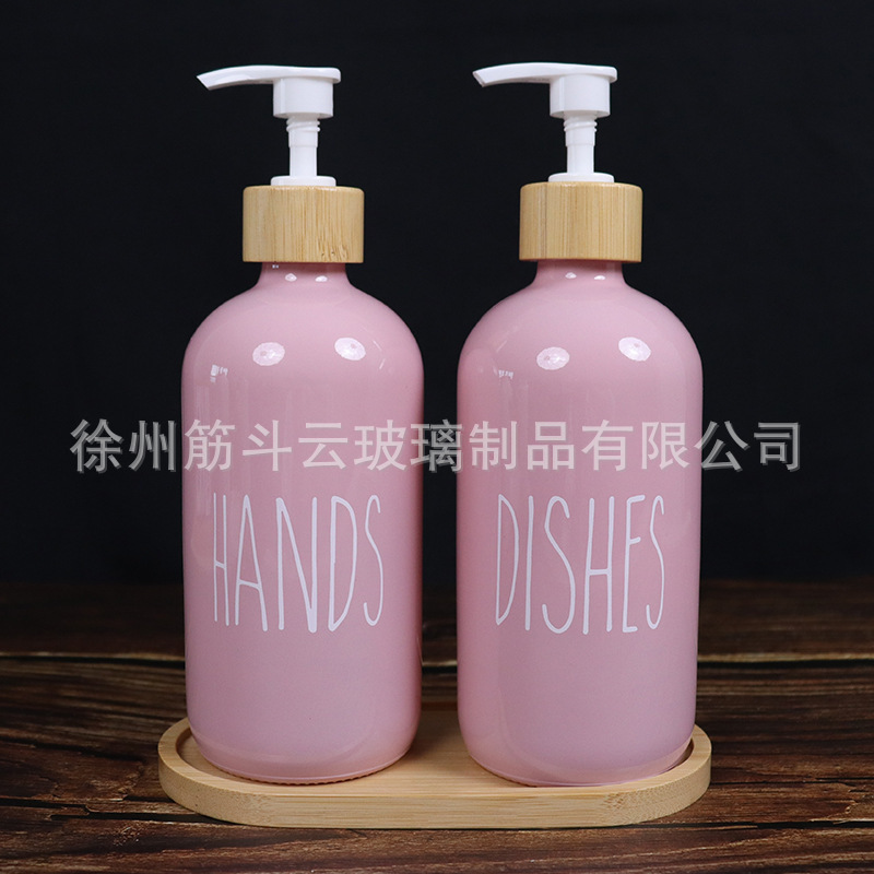 475ml【21cm*7.5cm】; 접시+손+흰색 펌프 헤드+대나무 트레이;