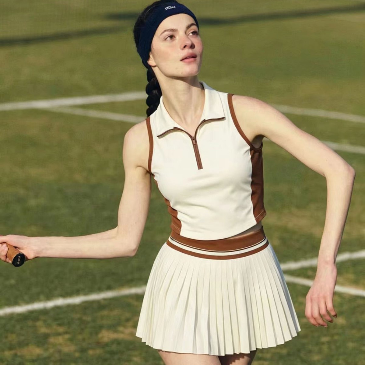 New retro golf tennis skirt with pockets, designed to prevent exposure, suitable for badminton, fitness, outdoor running, and tennis