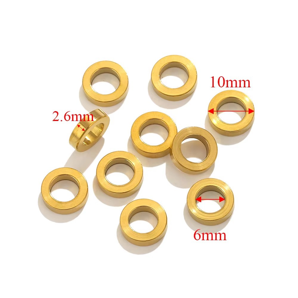 Acero inoxidable gran agujero anillo sin costura plano circular anillo cerrado diafragma anillo cerrado accesorios joyería granel al por mayor