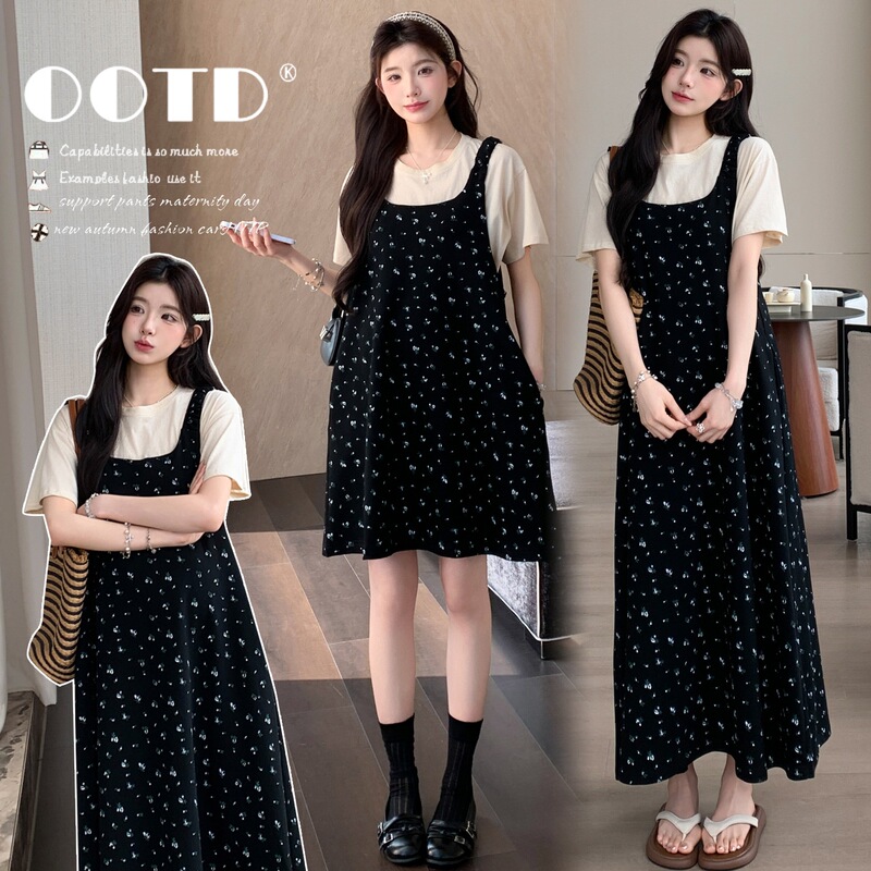Maternity Summer Dress Suspender Skirt Set Retro Polka Dot Tank Dress Summer Loose Floral Dress for Petite Women Thin Maternity Summer Dress Suspender Skirt Set Retro Polka Dot Tank Dress Summer Loose Floral Dress for Petite Women Thin