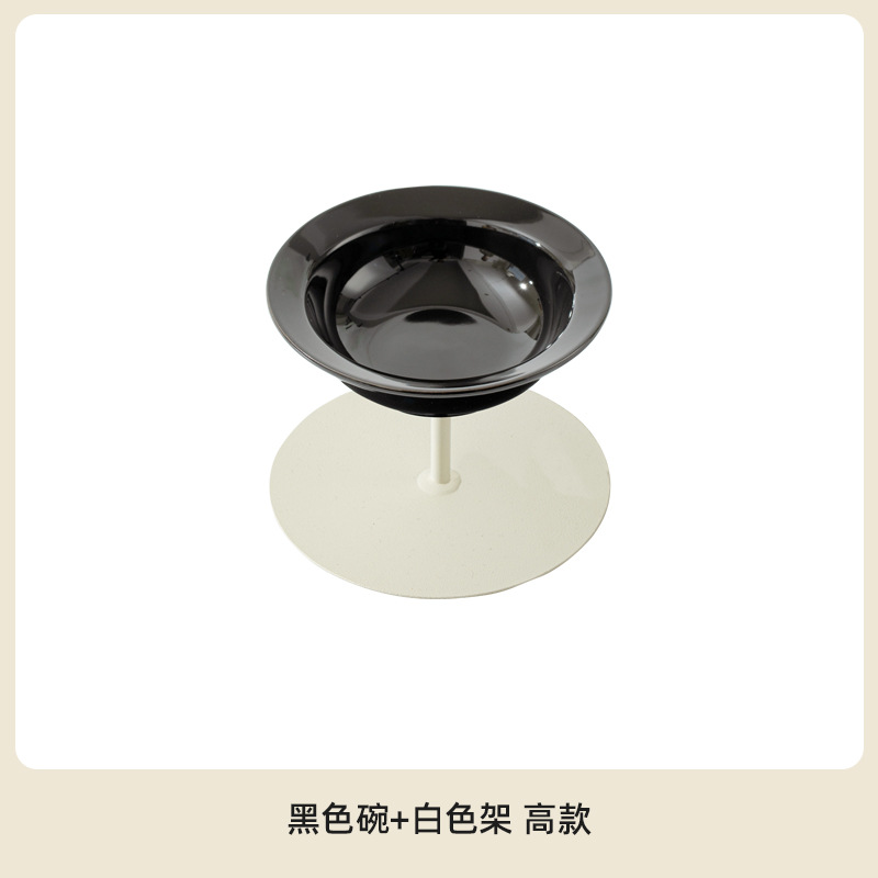 Cerámica creativa de pies altos de gran calibre de alto valor facial para mascotas y gatos cuello protector de columna cervical anti-derrumbe tazón de agua de grano