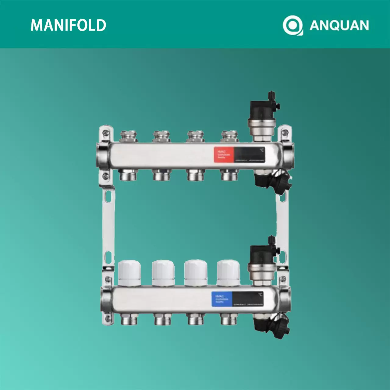 暖通不锈钢分集水器304地暖分水器带排气排污阀分水器厂家