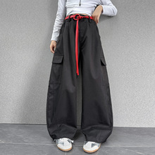 女童工装裤春秋装2025新款儿童阔腿裤女孩大童秋季洋气裤子初中生