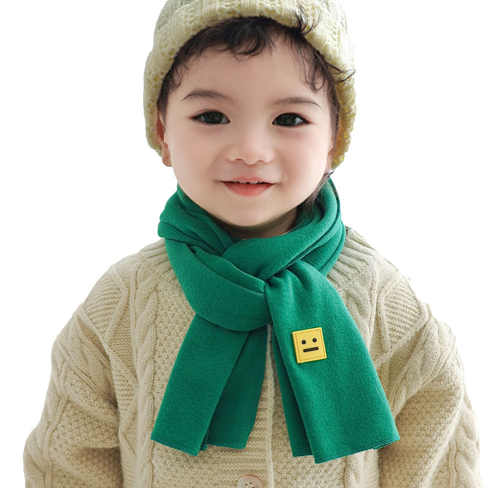 Korean women's and men's scarves labeled Autumn and winter pure cotton baby scarves thick warm baby scarves