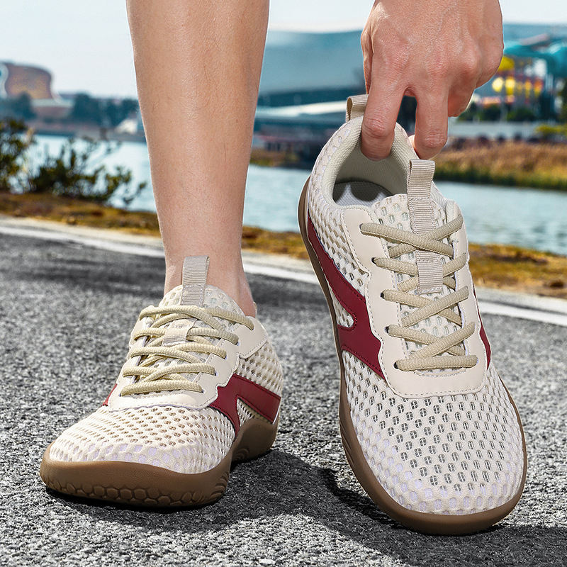 2026 New Model Foreign Trade Summer Mesh Breathable Large Size Shoes Cross-Border Versatile Barefoot Wide-Toed Sneakers_vogvips.com
