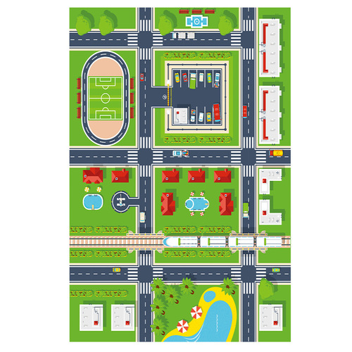 Manufacturer wholesale game carpet bedroom city traffic parking lot crawling mat road mat room game mat